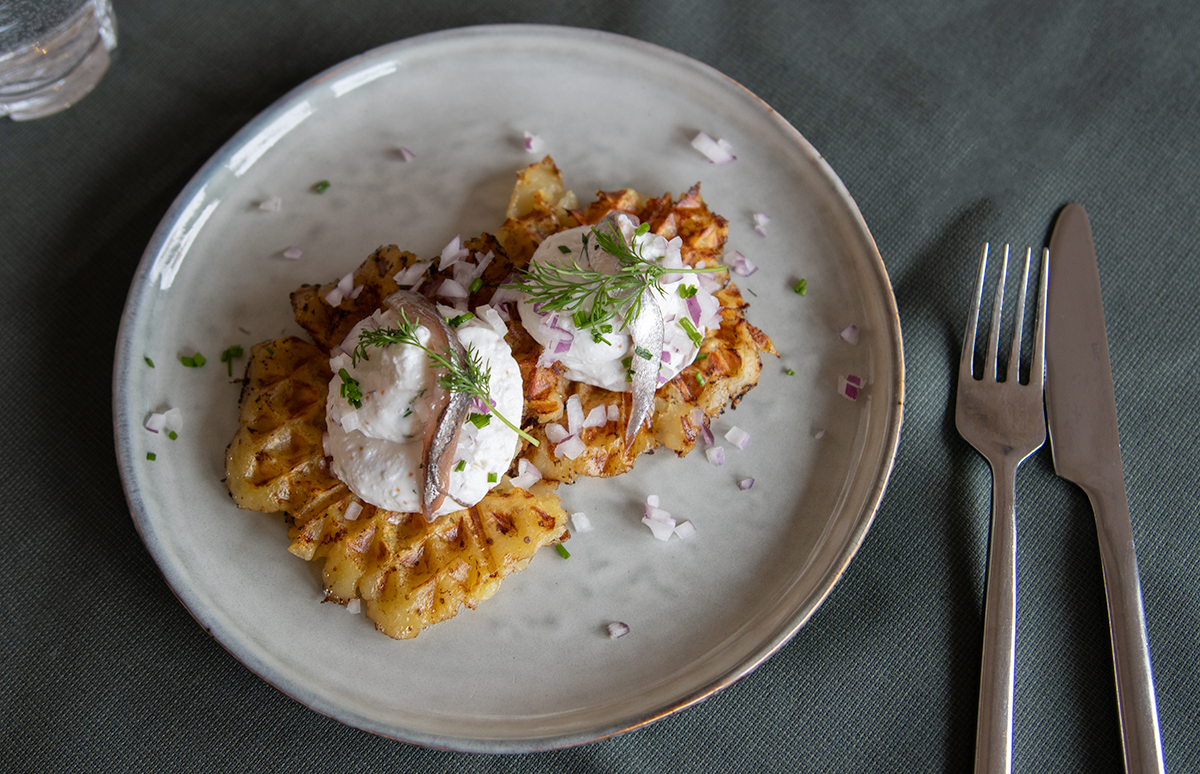 Potatisvåffla med gubbröra